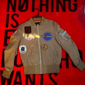 Mens Medium American Stitch Bomber Jacket